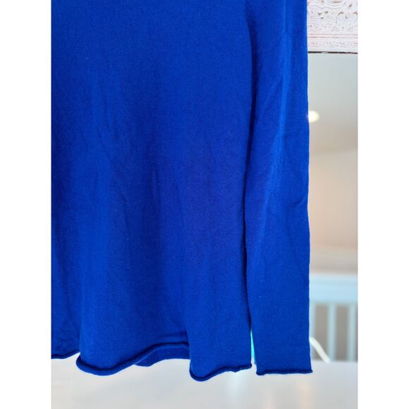 J. Crew  Blue Italian Cashmere Long Sleeve Crewneck Sweater Size Small - Picture 3 of 4